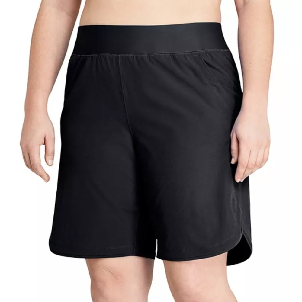 Lands End Swim Shorts With MeshPockets/Built In Bikini Bottom